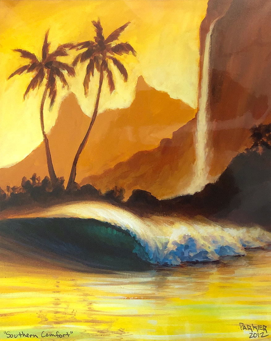 楽天市場 ハワイのサーフアート絵画 Aloha Wave 8 X 10 By Bew Chee Muumuumama 楽天市場店