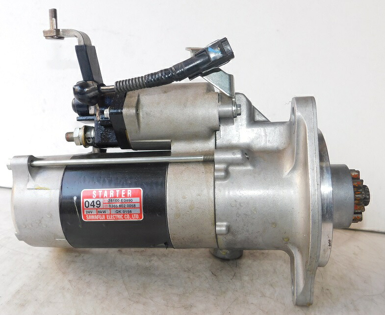【中古】●スターター/セルモーター●澤藤製　日野大型トラック用　0365-602-0058/28100-E0490【中古品［程度A］・コア返却不要】