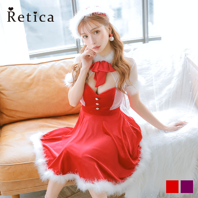 ［2点set］サンタ コスプレ ワンピース サンタ帽子 リボン ふわふわフレア セクシー クリスマス コスプレ サンタコス レディース サンタコスプレ 衣装 コス サンタ衣装 サンタコスプレ 王道 大人 バレンタイン エロ あざとい
