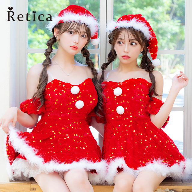 ［3点set］サンタ コスプレ ベア もこもこ スパンコール フレア セクシー クリスマス コスプレ サンタコス レディース サンタコスプレ 衣装 コス サンタ衣装 サンタコスプレ 王道 大人 ワンピース バレンタイン エロ あざとい