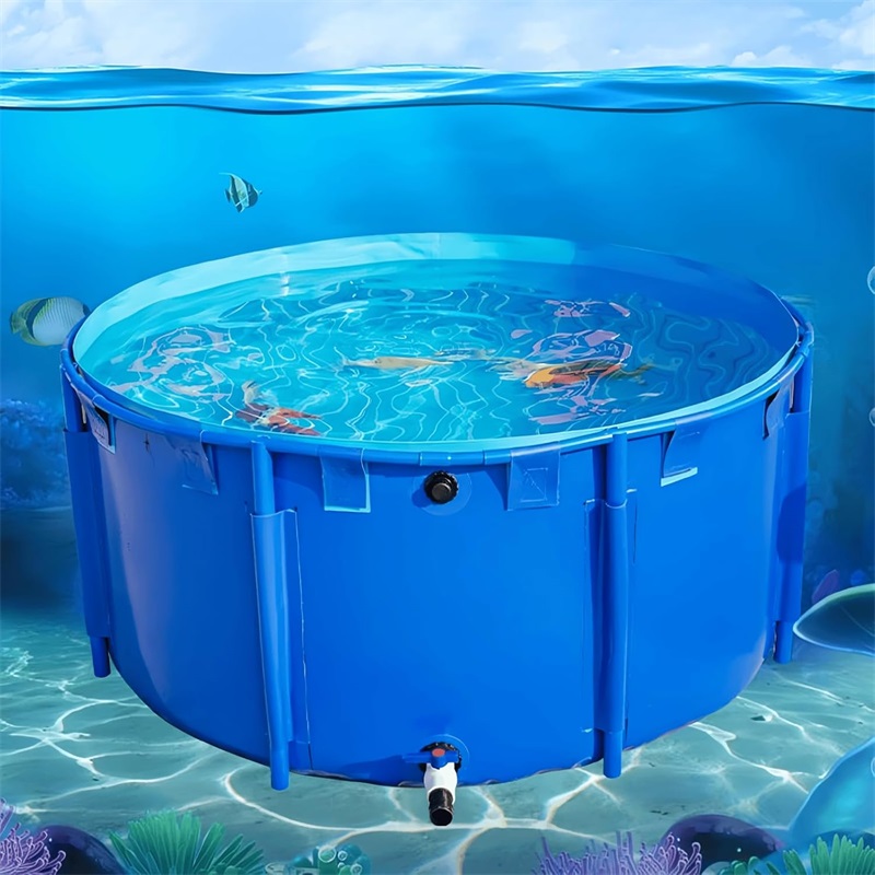 楽天市場】大型水槽 貯水プール ラウンド キャンバス 水槽 1.2x1m(1.1