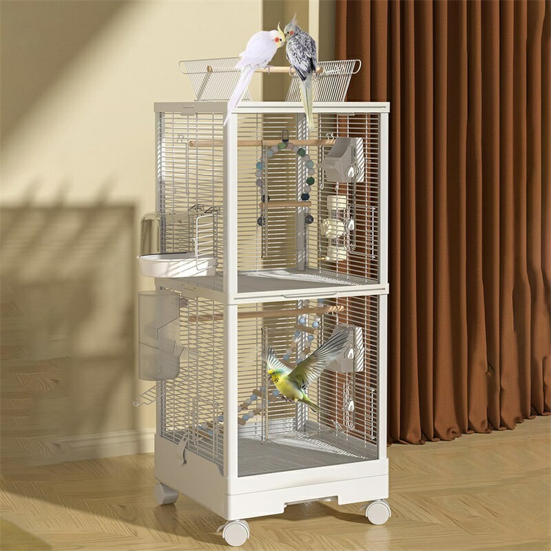 楽天市場】鳥かご 鳥籠 ケージ 透明 通気性 大型 餌入れ 鳥小屋 鳥