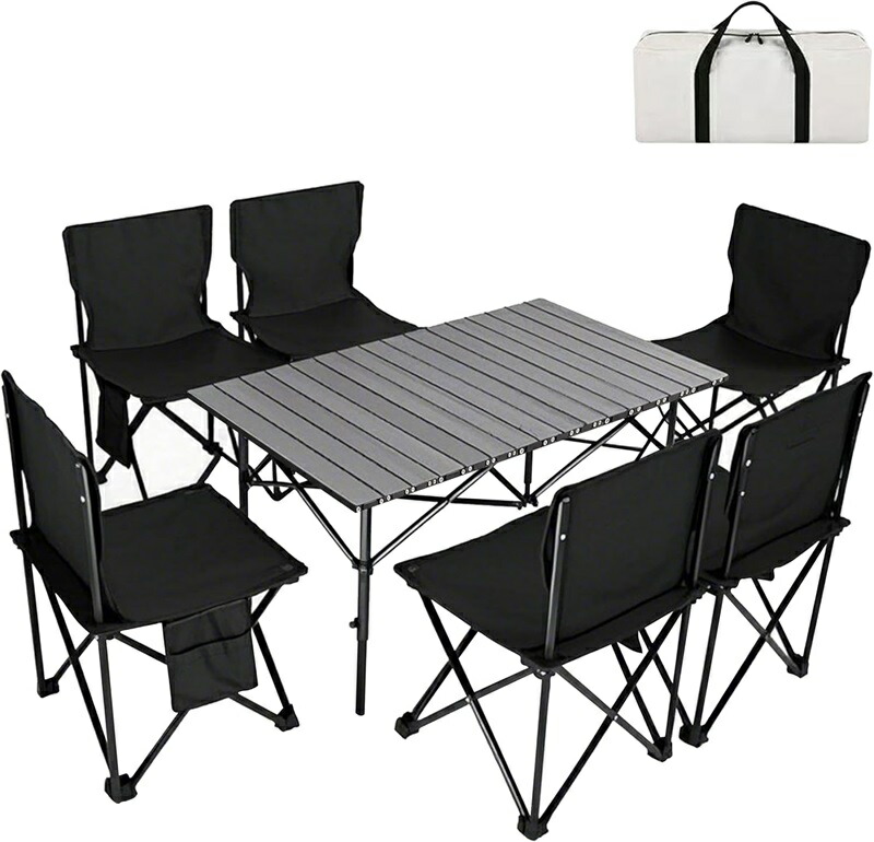 楽天市場】アウトドア テーブル チェア 7点セット アルミテーブル椅子