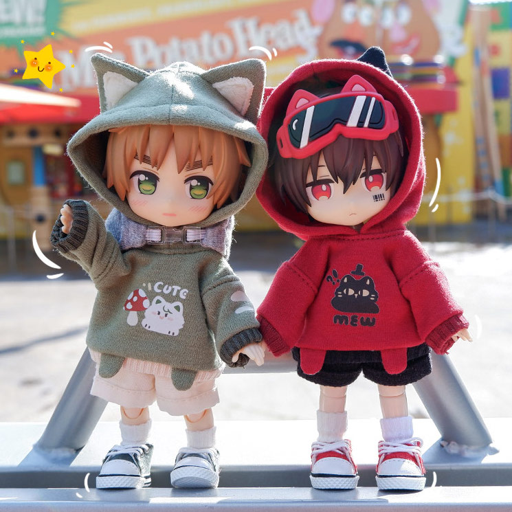 全2色 オビツ11 ドール 人形 服 衣装 アウター パーカー ねこ アウトフィット オビツ 11cm ob11 ねんどろいど オビツろいど 人形服  人形用服 | MY HEROINE