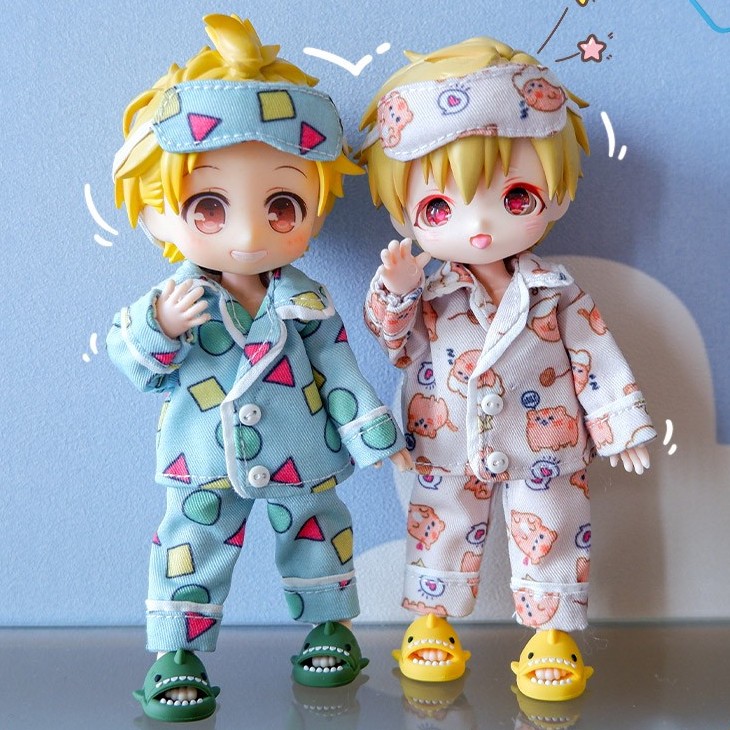 オビツ11 ドール 人形 服 衣装 トップスボトムスアイマスク パジャマ3点セット ルームウェア アウトフィット オビツ 11cm ob11 ねんどろいど オビツろいど 人形服 人形用服