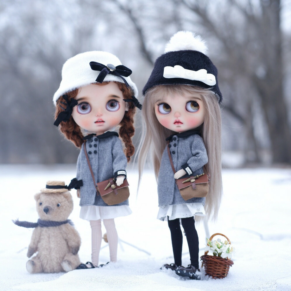 1円〜 箱無 Blythe ブライス ツインテール チェック柄 ワンピース