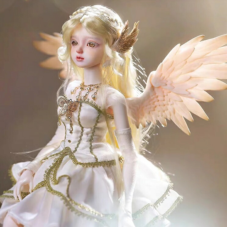 ドール本体 球体関節人形 女の子 フルセット 千羽 天使 エルフ 本体 服 ウィッグ BJD 1/4 ドール 洋服セット ハンドメイド ボディ 洋服 球体 関節 人形 セット ドール服 カスタムドール BJDドール 1/4スケール 40～45cm ハンドメイドドール 手作りプレゼント ギフト 関節可動
