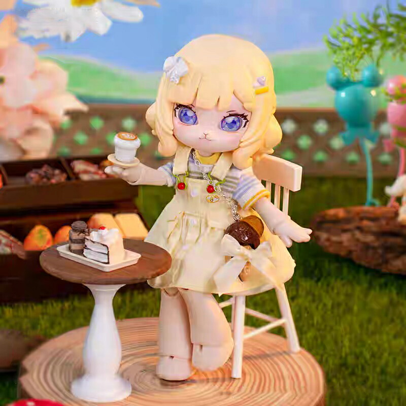 1/12 BJD ドール衣装セット オビツ11 ドール 人形 服 コスプレ ドール服 ピクニック OB11 ドール ワンピース 可愛い コスチューム イベント 仮装 5点セット ハット&アイスクリームバッグ&トップス&ソックス&サスペンダースカート オビツ 11cm ねんどろいど オビツろいど