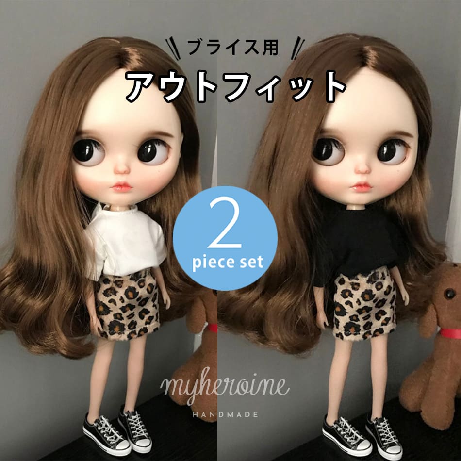 楽天市場】ブライス blythe 子犬Tシャツ&千鳥格子ミニスカート