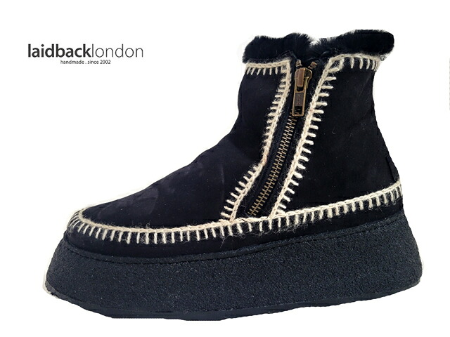 laidbacklondon(レイドバックロンドン)1-183AW23 【SETSU】【2025AW】【秋冬新作】スニーカームートンブーツ 厚底気魂 情の籠もったブーツ 側面チャック付き添い人 英国の首都ブランド名