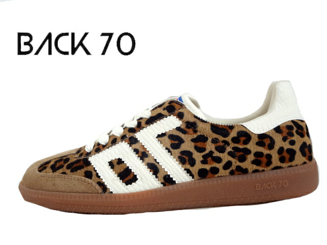 BACK70(バックセブンティ)108005-000071 LEOPARD/レオパード【CLOUD】クラシックスニーカー レディーススニーカー ハラコ素材 ガムソール コートタイプ イタリア発ブランド お洒落スニーカー