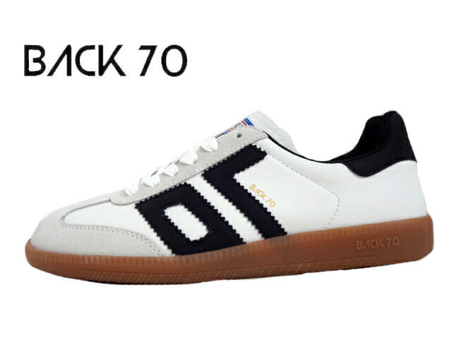 BACK70(バックセブンティ)108005-00002 WHITE/ホワイト【CLOUD】クラシックスニーカー レディーススニーカー サッカースタイル ガムソール コートタイプ イタリア発ブランド お洒落スニーカー｜My　shoes