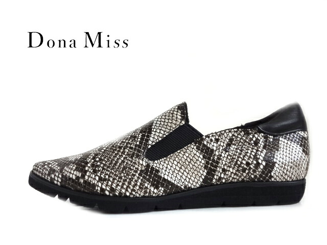 Dona Miss(ドナミス)500 パイソン柄 レディースコンフォート サイドゴアシューズ ポインテッドトゥシューズ スリッポンタイプ 低反発クッション ソフトレザーシューズ ヘビ柄|My shoes