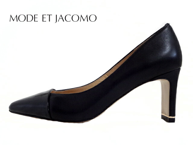 MODE ET JACOMO(モードエジャコモ)MJJT03109 BLACK ブラック【2023SS】【春夏新作】レディースパンプス 異素材コンビポインテッドトゥパンプス 卒業式 入学式 セレモニー フォーマルシーン デザインパンプス オールシーズン