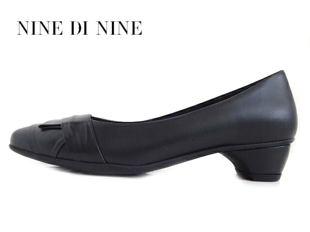 NINE DI NINE(ナインディナイン)1201 クロ BLACK ブラック【おすすめ】【フォーマル】【お仕事】【冠婚葬祭】レディースパンプス スクエアトゥパンプス 低反発クッション入り ローヒールパンプス 日本製 サイレントリフト