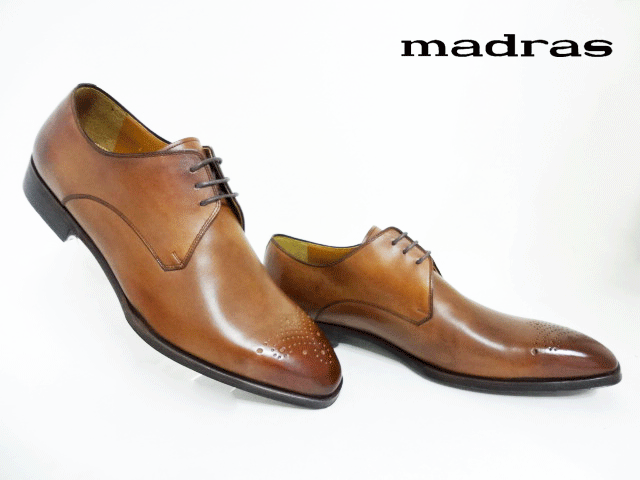 madras(マドラス)LM3000 BROWN/ブラウン【当店スペシャル価格】メンズビジネスシューズ/紳士革靴/レースアップシューズ/外羽/スクエアトゥ/マッケイ製法/Made in japan/27cm｜My　shoes