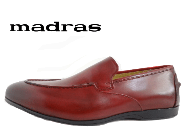 madras(マドラス) M417 レッド/RED 【メンズ】【お買い得】 ローファー ロングノーズ 【KaRVO】 防臭・抗菌・防カビ 【超耐摩耗ラバー】 日本製 【STOUT SOLE】 超軽量 【本革】