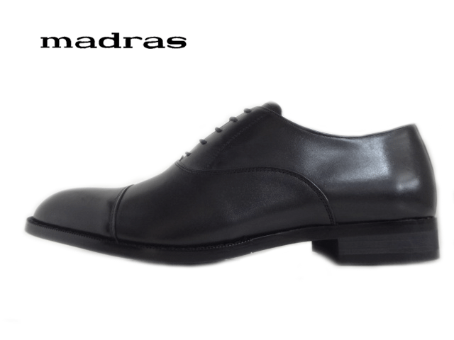 マドラス社製 M1512 ブラック/BLACK 【メンズ】 ドレスシューズ 内羽根ストレートチップ 【防滑】 【日本製】 本革 【ドレスシューズ】 レースアップ 3E｜My　shoes 15,444円