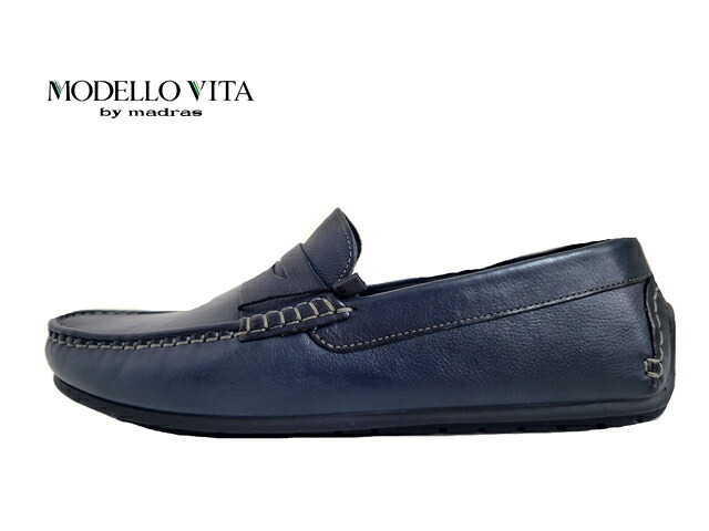 MODELLO VITA(モデロ ビータ)VT 8805/NAVY 米国海軍【お買い得】【現品商いもの】メンズ シューズ ドライビング 商行為 心地よい 置き目毛皮 なめし革 革 ホンブルグ帽 パステル色の madras