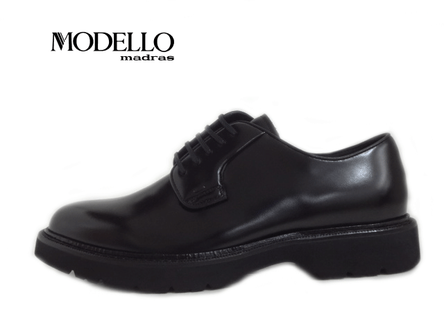 マドラス社製 MODELLO(マドラスモデロ) DM3411 ブラック/BLACK 【メンズ】 マドラス製 シークレットシューズ 6cmアップ 本革 ストレートチップ ビジネスシューズ ビジカジモデル 幅広 3E メンズ シューズ ビジネスシューズ/ドレスシューズ 【レースアップ】 通勤/冠婚葬祭