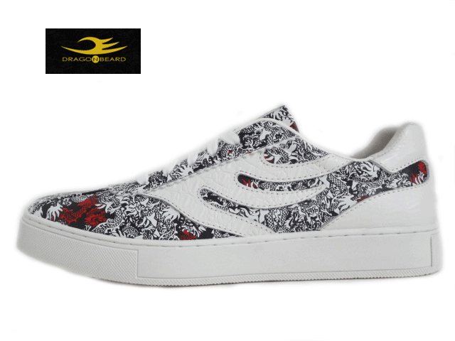 DORAGON BEARD (火竜ベアード) DB-1001ORI-WHITE Dragon  白いこと火竜【メンズ】【制限事項真似形】スニーカー クロコ型押し 龍  厚底 冷コーニックな感銘 晴れ晴れしい 流行り物 ビンテージ 古典的 心地好い 目論む 白
