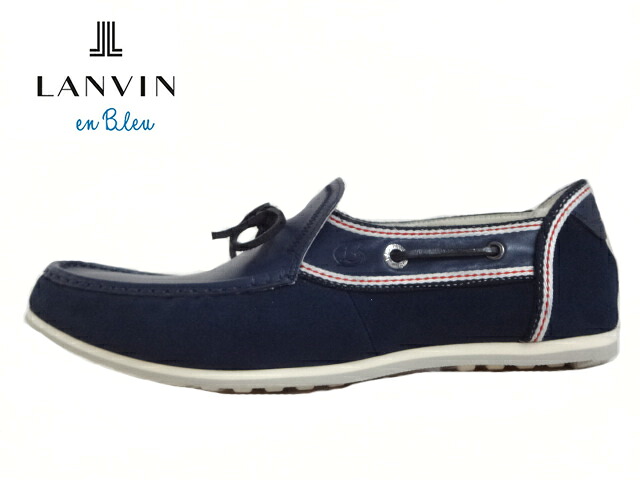 LANVIN en Bleu(ランバン オン ブルー)86544 NAVY/ネイビー【お買い得】【ランバン】メンズドライビングシューズ メンズローファー コンビローファー 紳士靴 スリッポン