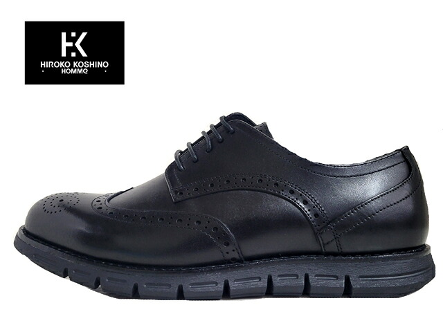 HIROKO KOSHINO HOMME(ヒロココシノホーム)HR5013 BLACK/ブラック【2026SS】【紳士靴】ビジネスシューズ ウイングチップ レースアップシューズ 通勤シューズ