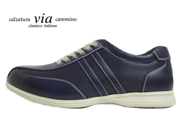 calzatura Via cammino(ヴィアカミ―ノ)VC7702  NAVY/ネイビー【2024SS】【マドラス】メンズカジュアル 軽量シューズ コンフォートシューズ レザースニーカー