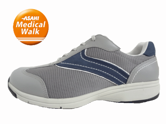 ASAHI(アサヒ) MedicalWalk MS-C 医学的ウォーク MS-C KV77205 薄墨色/GRAY 【メンズ】 スニーカー/コンフォートシューズ 【膝の止めること】 側面チャック 【お買い得】【幅ひろい4E】 ウォーキング 【ＳＨＭ・・役立つこと】返品取り替えっこ不可【定め事取りまわし売りわたす店】