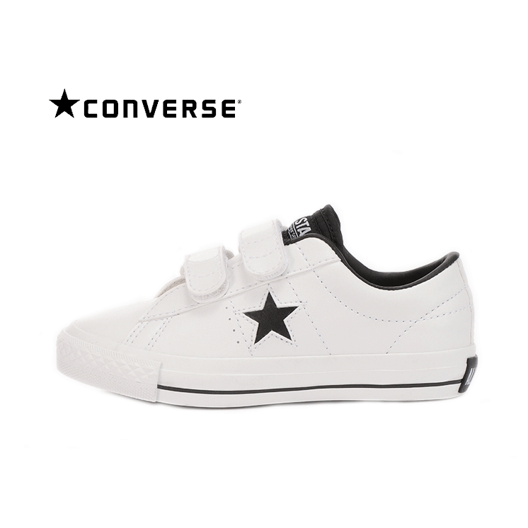 CONVERSE KID‘S ONE STAR V-2 OX(コンバース キッズ ワンスターV-2 OX）3SC996 WHITE/BLACK ホワイト/ブラック【キッズ】【スニーカー】2022新作 プレゼント ワンスター シンセッティングレザー 屈曲性 フィット性 クッション性 正規代理店
