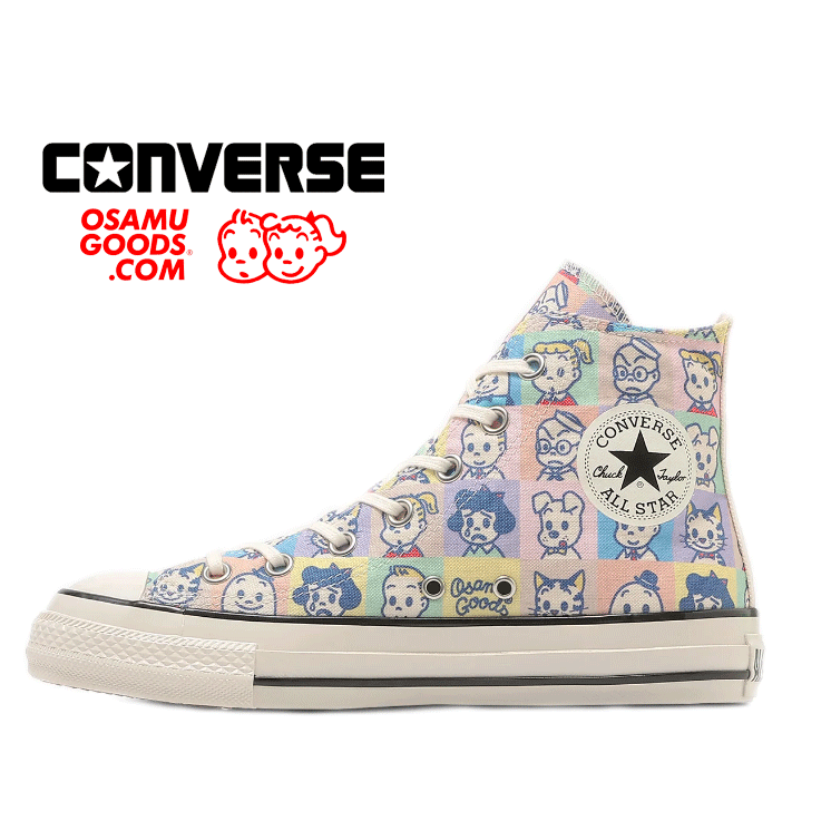 CONVERSE ALL STAR AGED PT HI / OSAMU GOODS(コンバース オールスター エイジド PT HI/オサムグッズ)1SE930 MULTI マルチ 【2026春夏新作】 原田治さん 「OSAMU GOODS」 協調主義青写真 レトロ 目あたらしいカートン 置き目代わりになる店