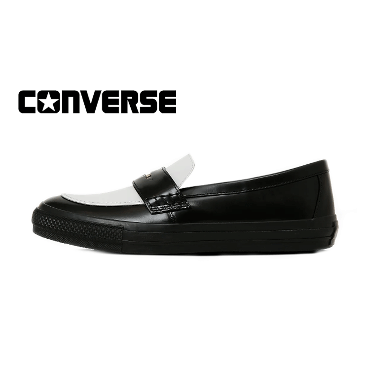CONVERSE ALL STAR COINLOAFER (コンバース オールスター コインローファー )BLACK/WHITE ブラック/ホワイト 31315090【再入荷】レディース メンズ ユニセックス コインローファー ディテールアレンジモデル ガラスレザー ゴールドのコイン