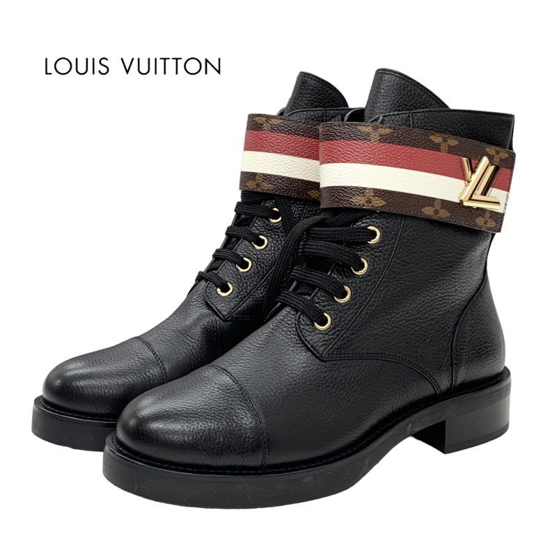 ルイヴィトン LOUIS VUITTON シルエットラインアンクルブーツ LOUIS VUITTON ルイヴィトン シルエットライン アンクルブーツ 黒