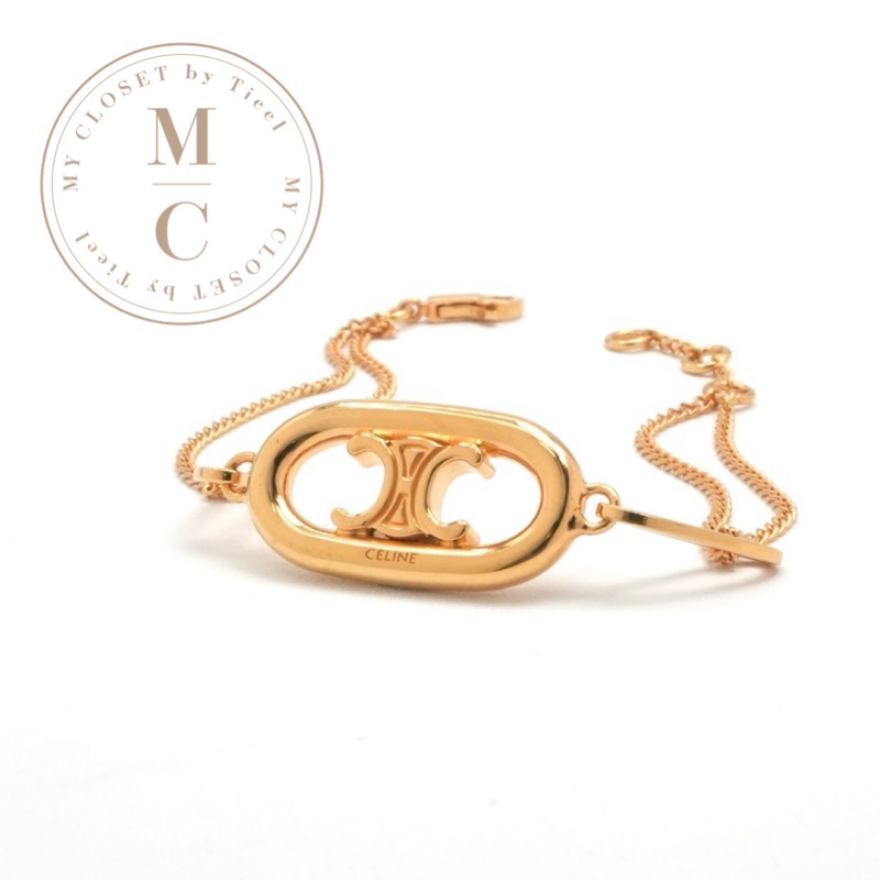 楽天市場】CELINE セリーヌ マカダム ブレスレット K18YG 750 イエロー