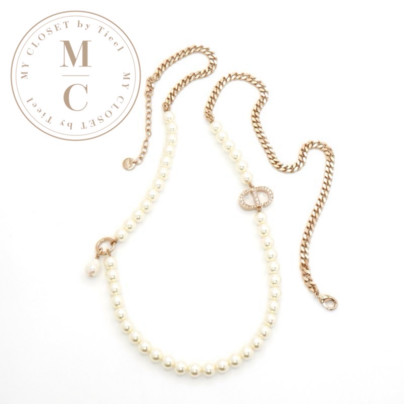 現行品☆美品☆クリスチャンディオール ロゴネックレス ゴールド