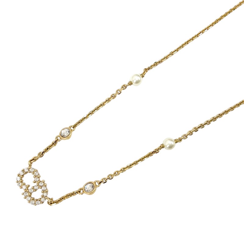 Dior パール ロゴネックレス 調整可能 ディオール ネックレス DIOR CLAIR D LUNE NECKLACE メタル