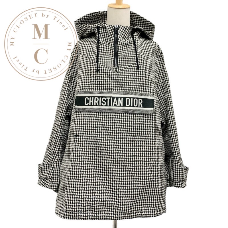 ディオール CHRISTIAN DIOR パーカ トップス パーカーフーディ ロゴタイプ ハーフジップ チドリ透かし彫り 長袖 黒いこと 白いこと 差し上げ物 差し上げ物 貨物輸送無料