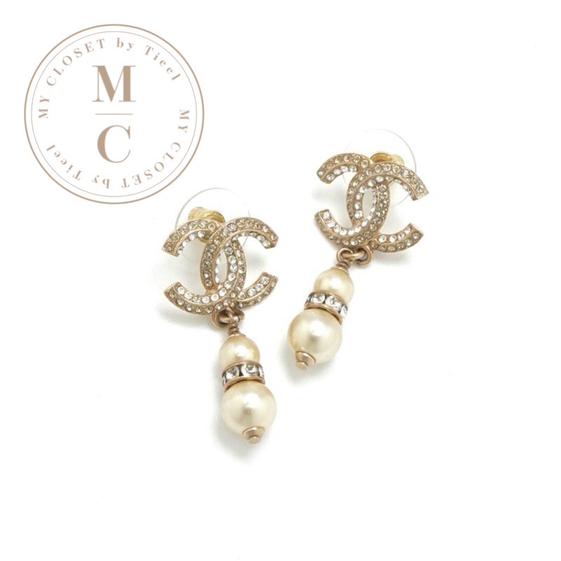 楽天市場】CHANEL シャネルレディースピアスシャンパンゴールドCC