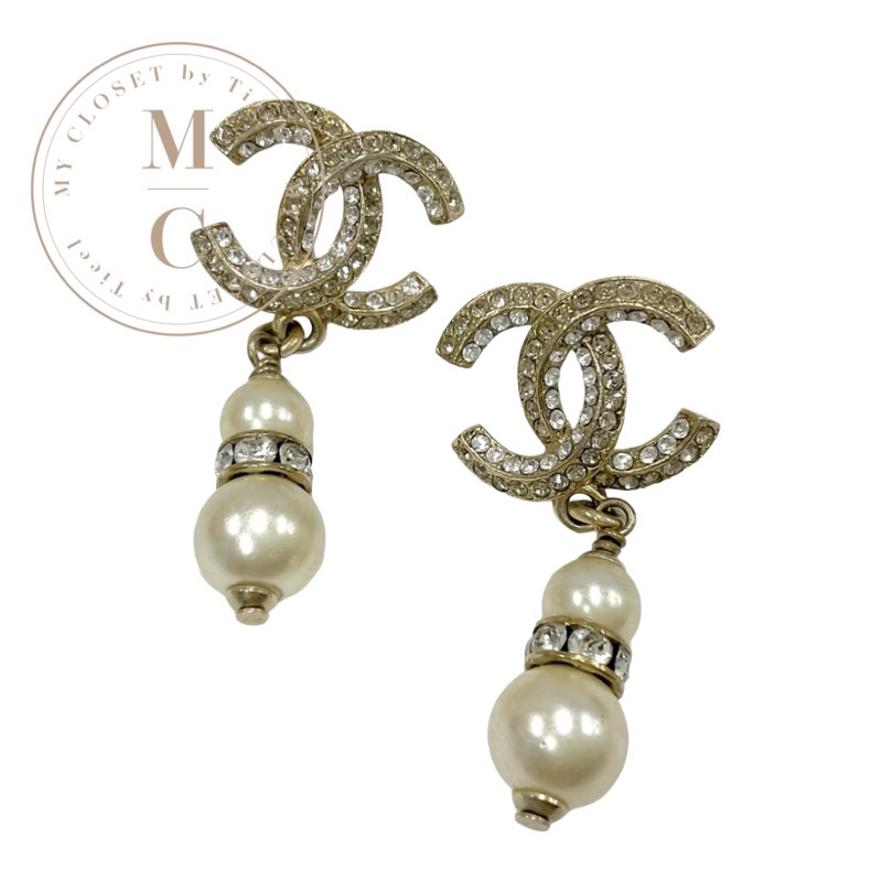 楽天市場】CHANEL シャネルレディースピアスシャンパンゴールドCC