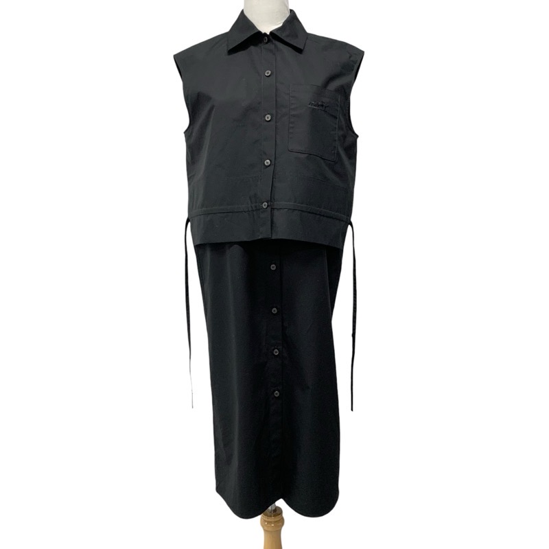 エルメス クロスライン ノースリーブ ワンピース ブラック ホワイト エルメス HERMES ワンピース ブラック ホワイト クロスライン