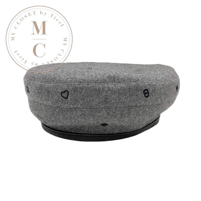 楽天市場】エルメス HERMES ベレー帽 カシミヤ グレー ブラック 刺繍