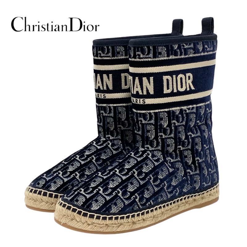 ディオール CHRISTIAN DIOR ブーツ 遊撃手ブーツ 靴 シューズ 天鵞絨 羊肉 米国海軍 ムートンブーツ オブ漏れる ロゴタイプ 未当てはめる