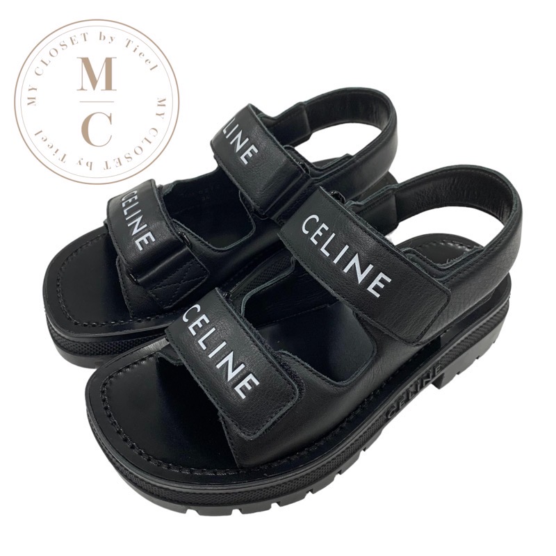 【屋外未使用】CELINE レオ ストラッピーロゴサンダル s-musee_340629603