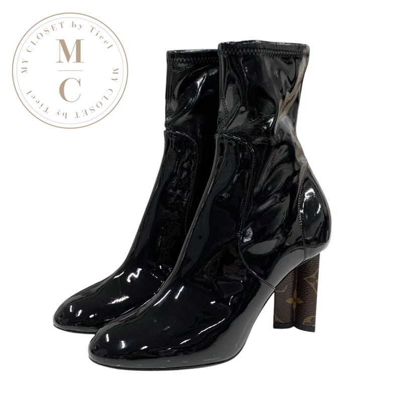 LOUIS VUITTON ルイヴィトン シルエットライン アンクルブーツ 黒 LOUIS VUITTON ルイ・ヴィトン シルエット・ライン アンクル