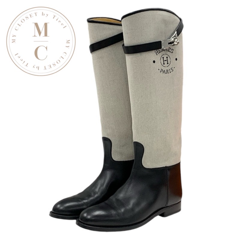楽天市場】エルメス ロングブーツ ジャンピング レザーブーツ