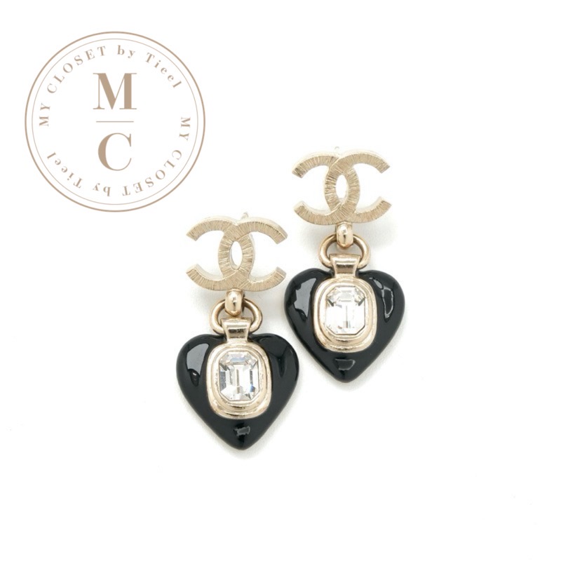 楽天市場】CHANEL シャネル ピアス ココマーク ハート ブラック A22P