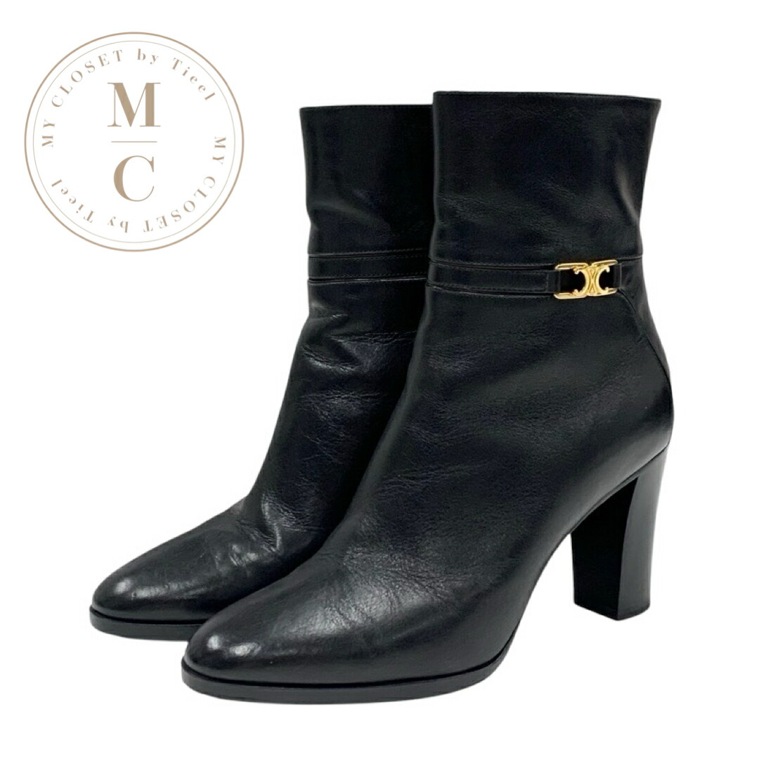 未使用 CELINE 21AW フォルコ バックルブーツ 35 トリオンフ 未使用 CELINE 21AW フォルコ バックルブーツ 35 トリオンフ