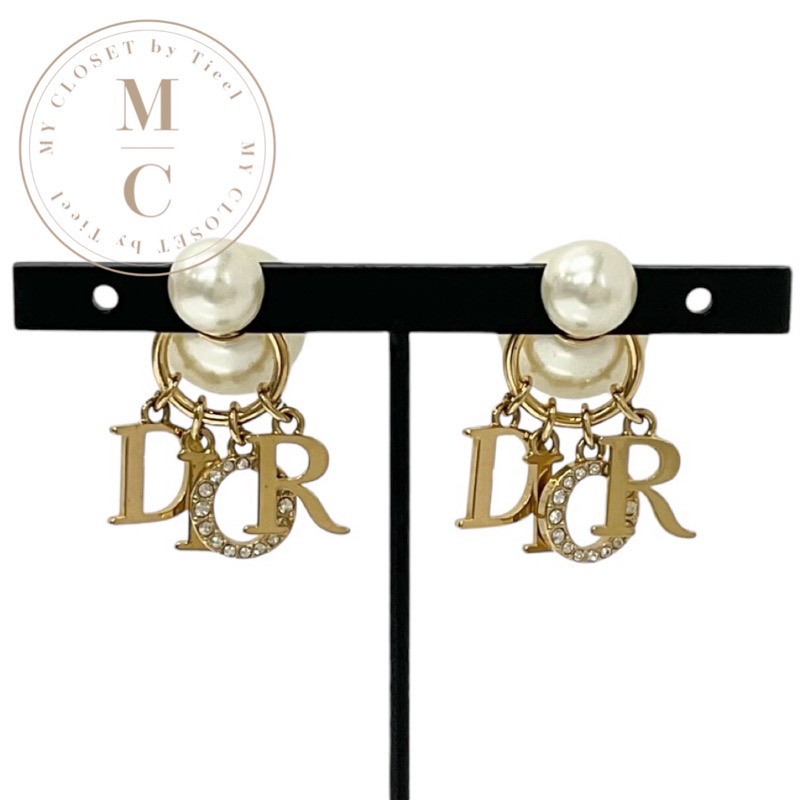 極美品　DIOR ディオール　 ロゴ　ボタンモチーフ　ピアス 楽天市場】Christian Dior ディオール ピアス ロング