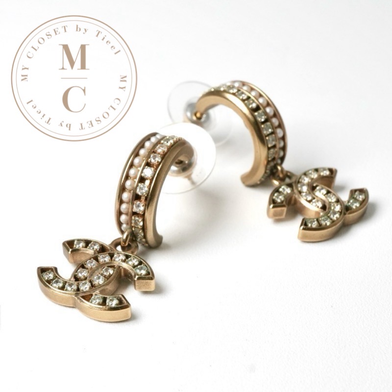 【楽天市場】シャネル CHANEL ピアス イヤリング ゴールド ココマーク ラインストーン:My Closet by Tieel
