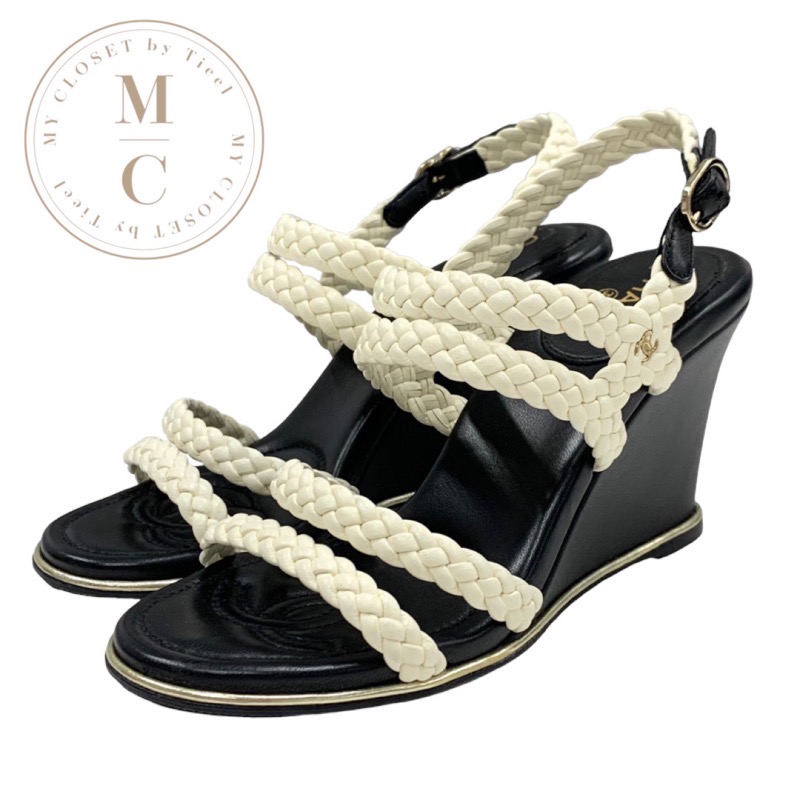 楽天市場】【靴】CHANEL シャネル ウエッジソール 厚底 サンダル ココ